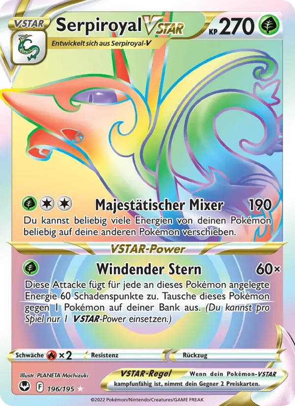 Serpiroyal VSTAR — Silberne Sturmwinde 196 German Pokémon card