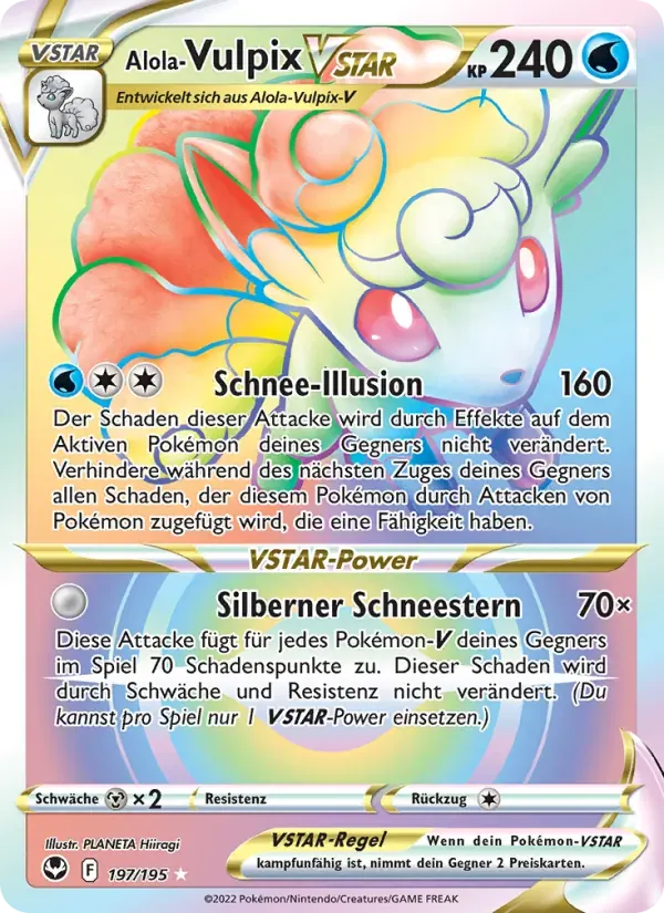 Alola Vulpix-VSTAR — Silberne Sturmwinde 197 German Pokémon card