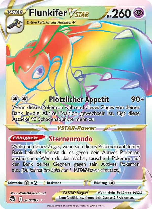Flunkifer VSTAR — Silberne Sturmwinde 200 German Pokémon card