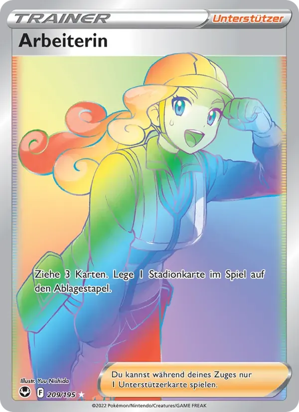 Arbeiterin — Silberne Sturmwinde 209 German Pokémon card