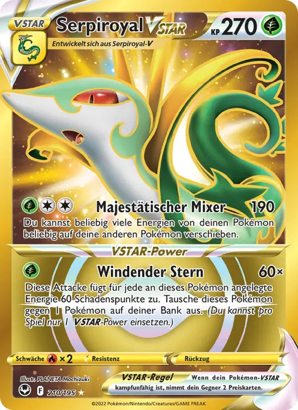 Serpiroyal VSTAR — Silberne Sturmwinde 210 German Pokémon card