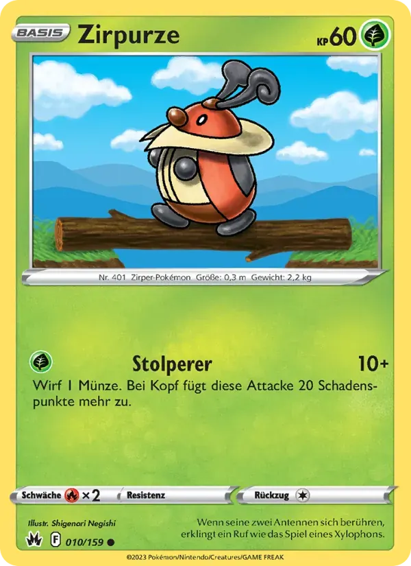 Zirpurze — Zenit der Könige 10 German Pokémon card