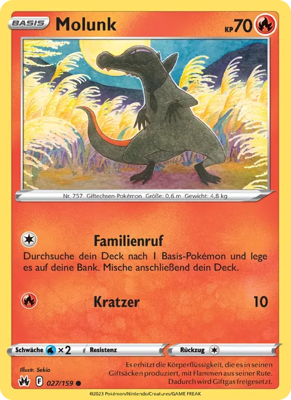 Molunk — Zenit der Könige 27 German Pokémon card