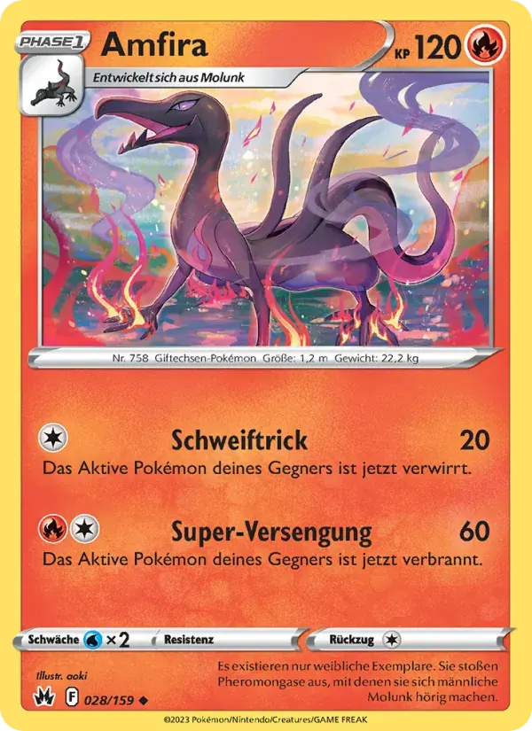 Amfira — Zenit der Könige 28 German Pokémon card