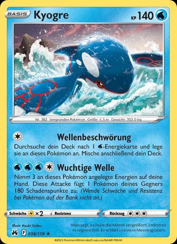 Kyogre — Zenit der Könige 36 German Pokémon card