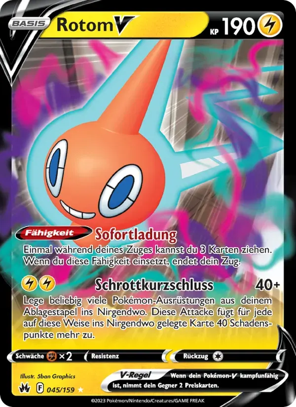 Rotom V — Zenit der Könige 45 German Pokémon card