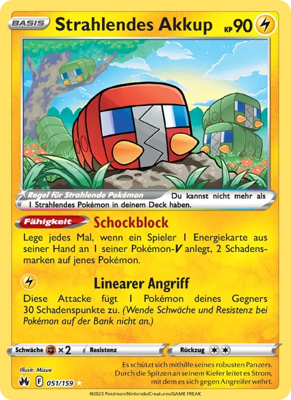 Strahlendes Akkup — Zenit der Könige 51 German Pokémon card