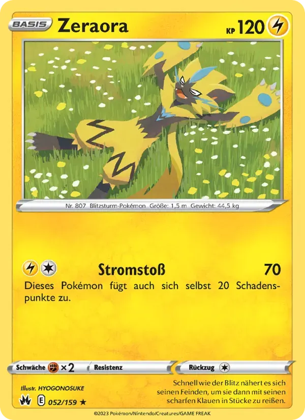 Zeraora — Zenit der Könige 52 German Pokémon card