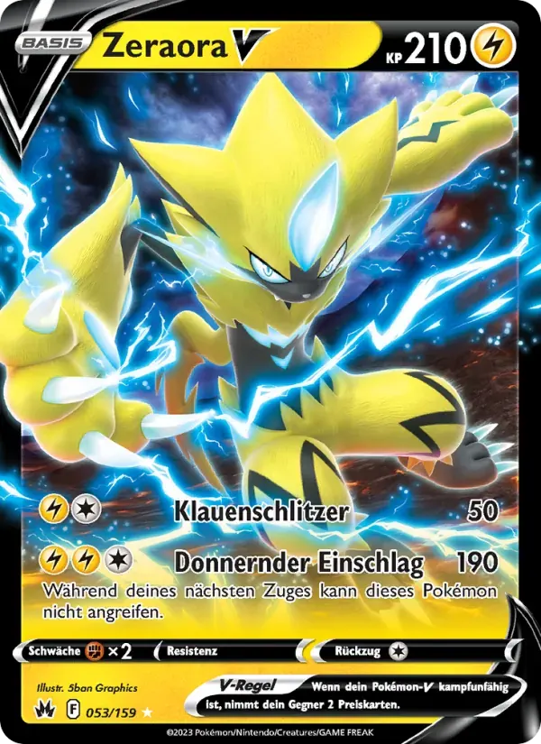 Zeraora V — Zenit der Könige 53 German Pokémon card