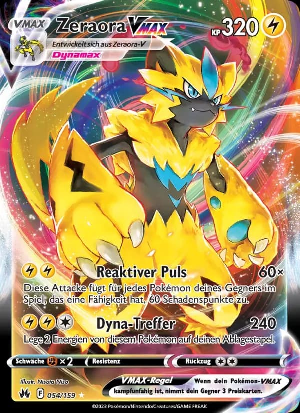 Zeraora VMAX — Zenit der Könige 54 German Pokémon card