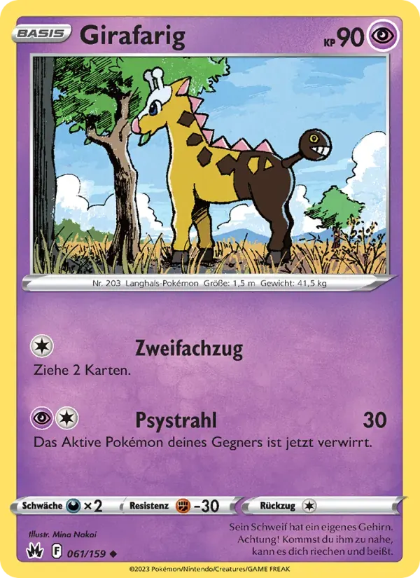 Girafarig — Zenit der Könige 61 German Pokémon card