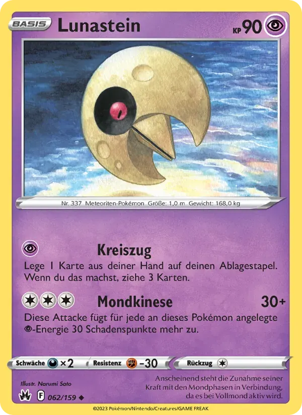 Lunastein — Zenit der Könige 62 German Pokémon card