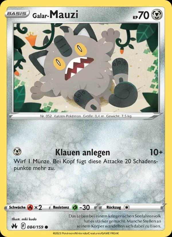 Galar-Mauzi — Zenit der Könige 84 German Pokémon card