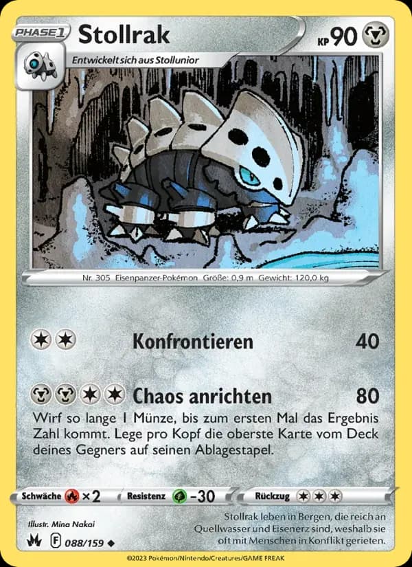 Stollrak — Zenit der Könige 88 German Pokémon card