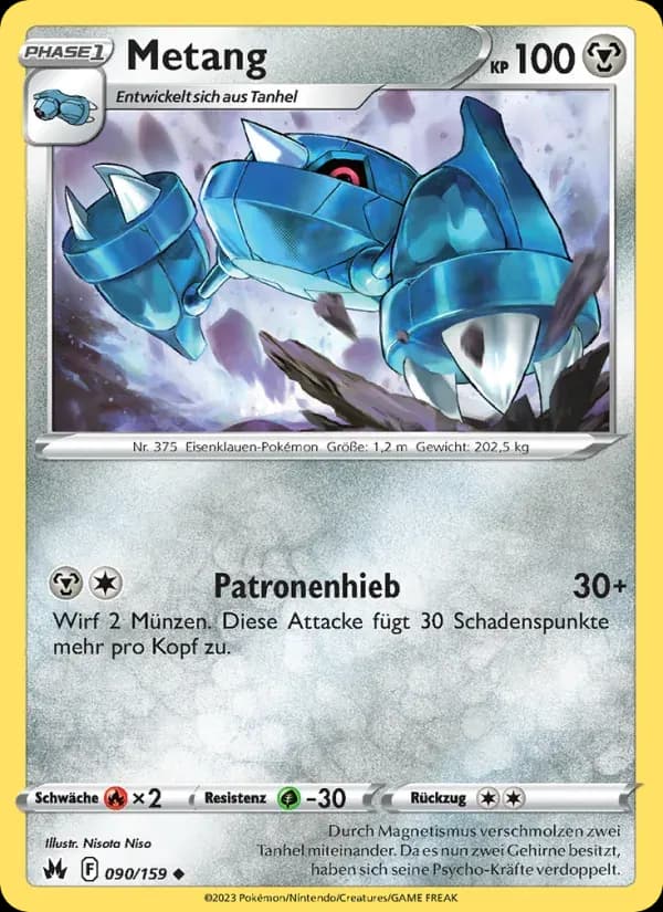 Metang — Zenit der Könige 90 German Pokémon card