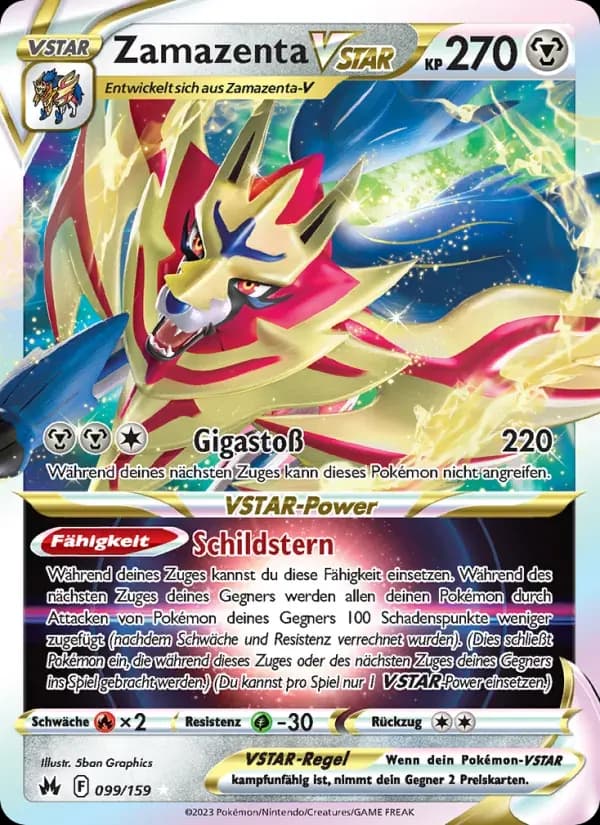 Zamazenta VSTAR — Zenit der Könige 99 German Pokémon card