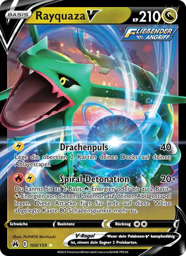 Rayquaza V — Zenit der Könige 100 German Pokémon card