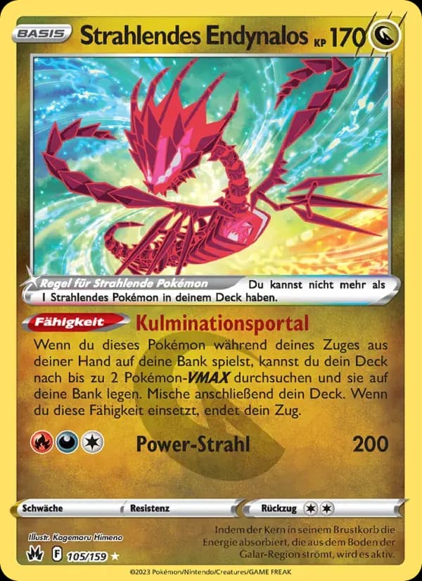Strahlendes Endynalos — Zenit der Könige 105 German Pokémon card