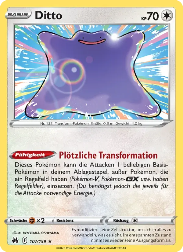 Ditto — Zenit der Könige 107 German Pokémon card