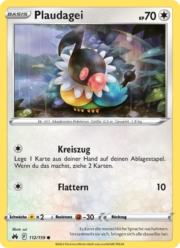 Plaudagei — Zenit der Könige 112 German Pokémon card