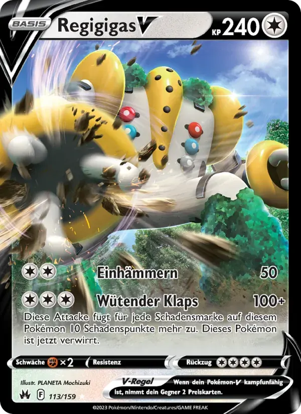 Regigigas V — Zenit der Könige 113 German Pokémon card