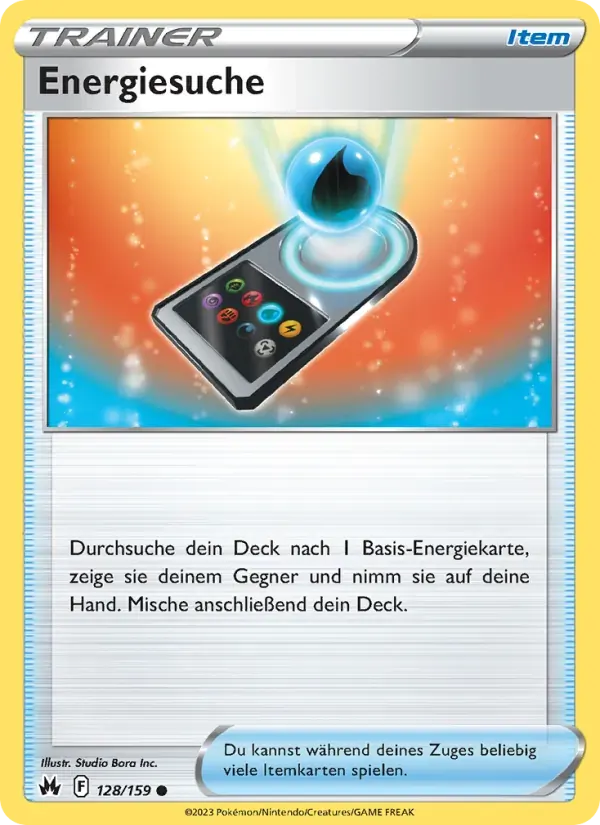 Energiesuche — Zenit der Könige 128 German Pokémon card