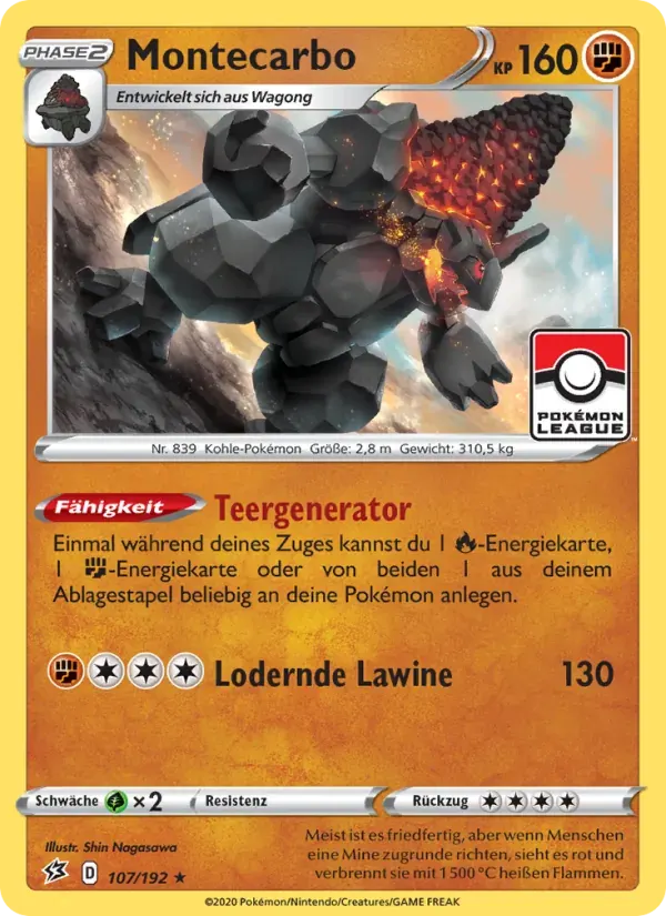 Montecarbo — Clash der Rebellen 107 German Pokémon card