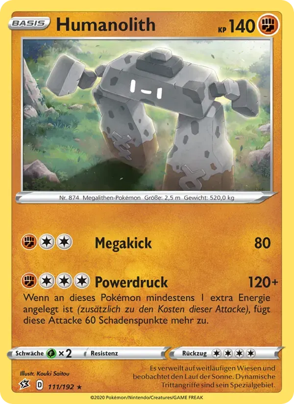 Humanolith — Clash der Rebellen 111 German Pokémon card