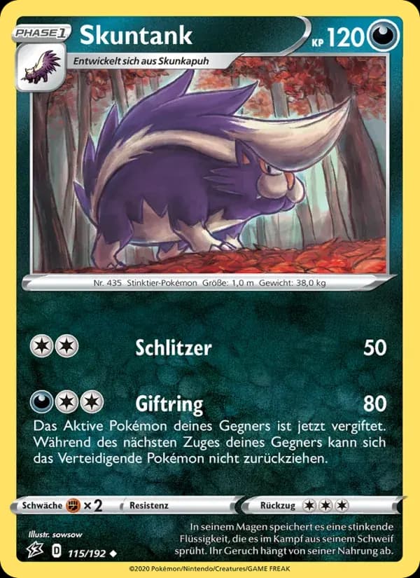 Skuntank — Clash der Rebellen 115 German Pokémon card
