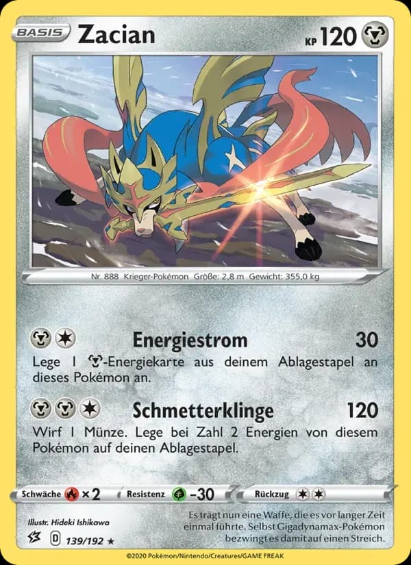 Zacian — Clash der Rebellen 139 German Pokémon card