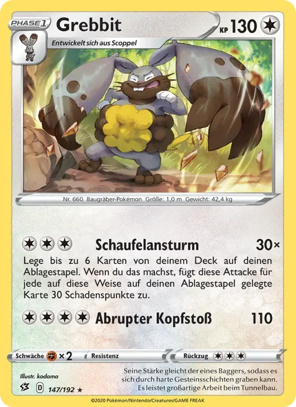 Grebbit — Clash der Rebellen 147 German Pokémon card