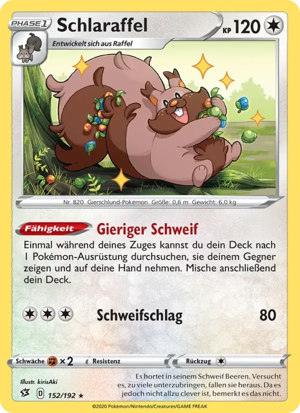 Schlaraffel — Clash der Rebellen 152 German Pokémon card