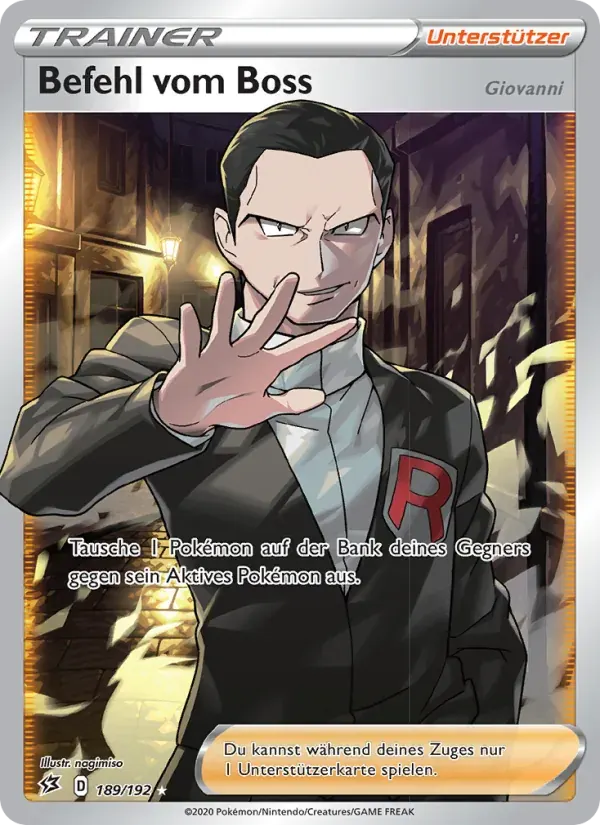 Befehl vom Boss — Clash der Rebellen 189 German Pokémon card