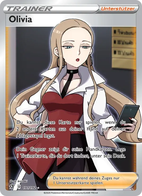 Olivia — Clash der Rebellen 191 German Pokémon card