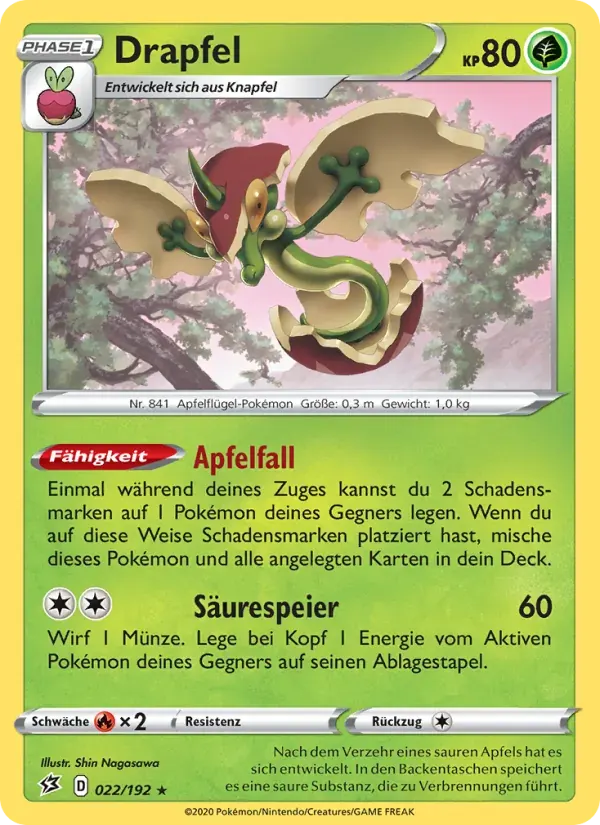 Drapfel — Clash der Rebellen 22 German Pokémon card