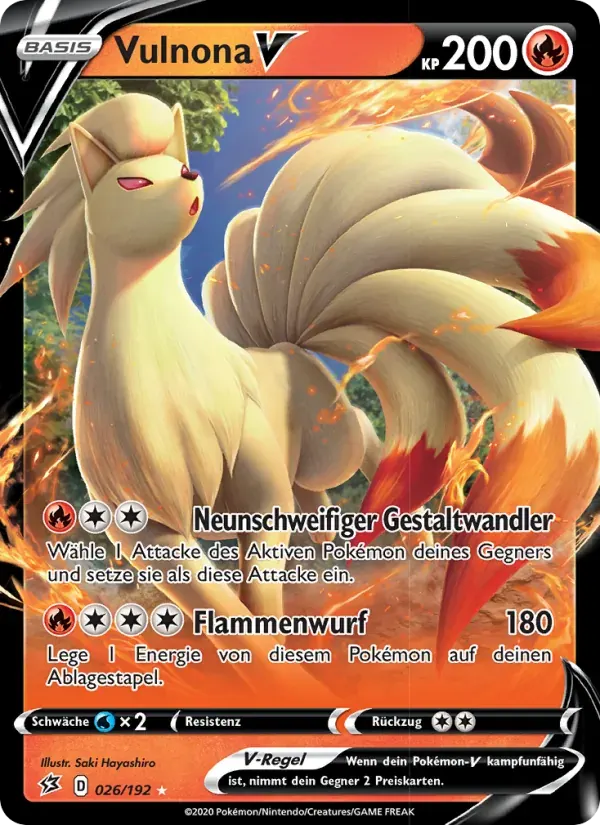 Vulnona V — Clash der Rebellen 26 German Pokémon card