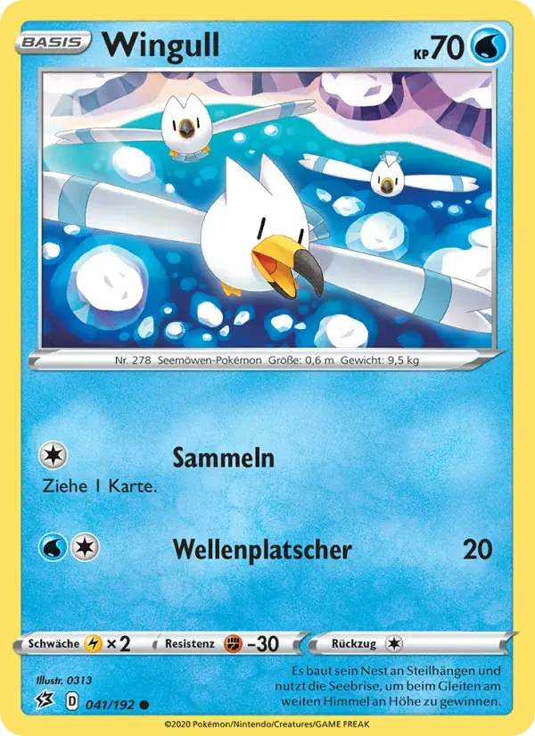 Wingull — Clash der Rebellen 41 German Pokémon card