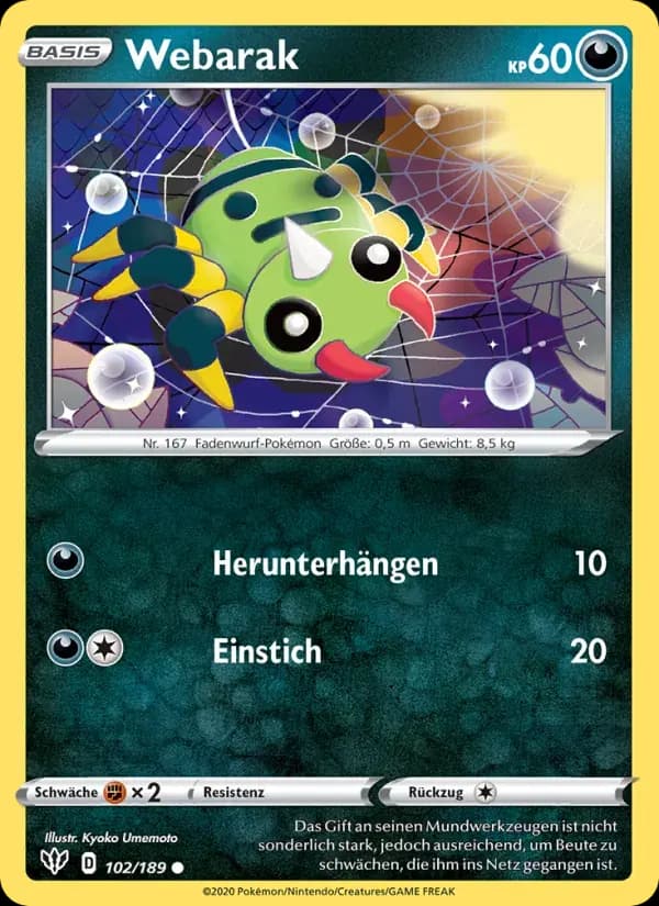 Webarak — Flammende Finsternis 102 German Pokémon card