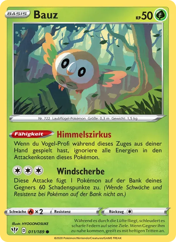 Bauz — Flammende Finsternis 11 German Pokémon card