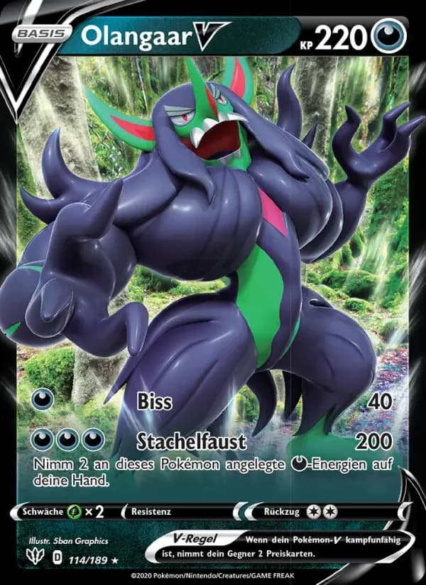 Olangaar V — Flammende Finsternis 114 German Pokémon card