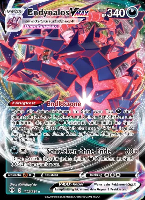 Endynalos VMAX — Flammende Finsternis 117 German Pokémon card