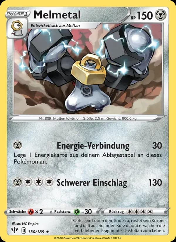 Melmetal — Flammende Finsternis 130 German Pokémon card