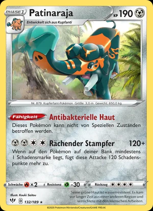 Patinaraja — Flammende Finsternis 132 German Pokémon card