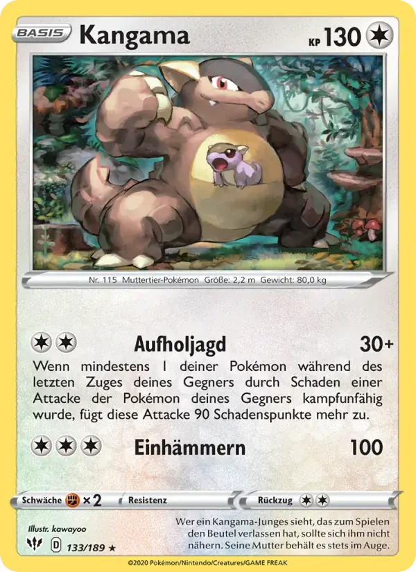 Kangama — Flammende Finsternis 133 German Pokémon card