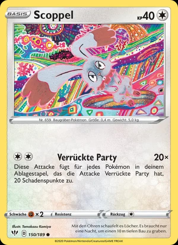 Scoppel — Flammende Finsternis 150 German Pokémon card
