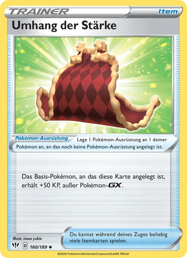 Umhang der Stärke — Flammende Finsternis 160 German Pokémon card