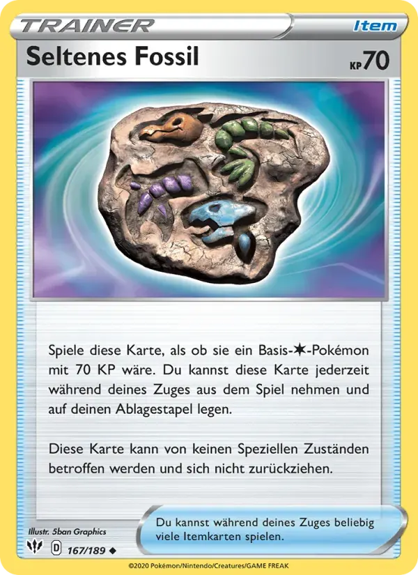 Seltenes Fossil — Flammende Finsternis 167 German Pokémon card
