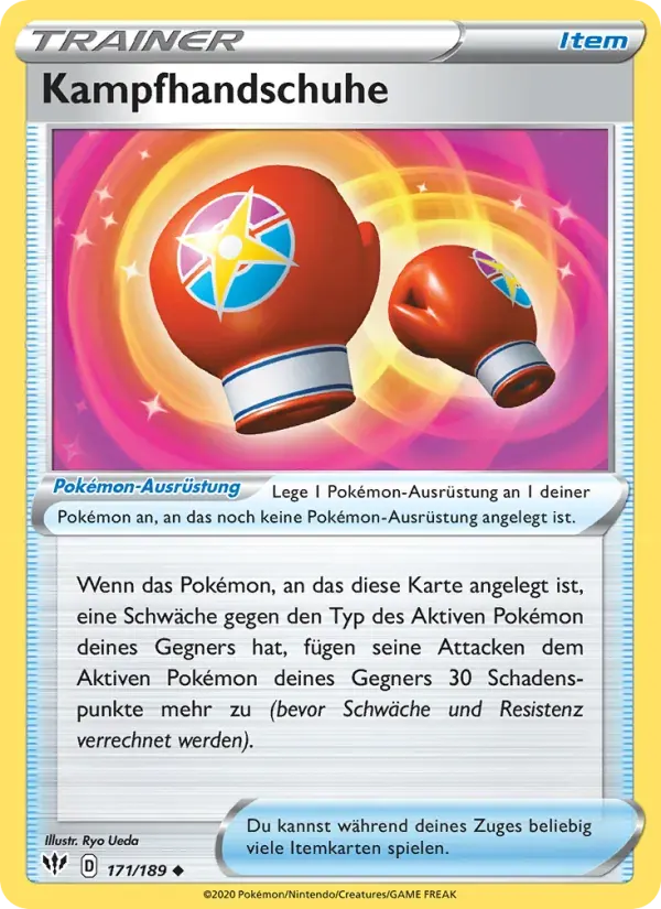 Kampfhandschuhe — Flammende Finsternis 171 German Pokémon card