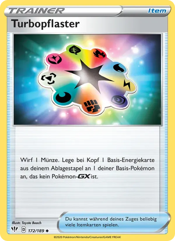 Turbopflaster — Flammende Finsternis 172 German Pokémon card