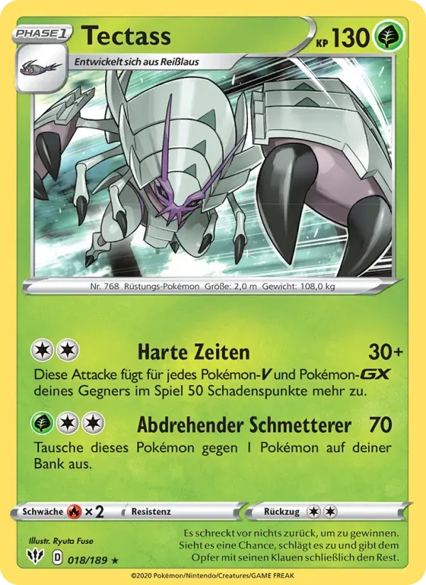 Tectass — Flammende Finsternis 18 German Pokémon card